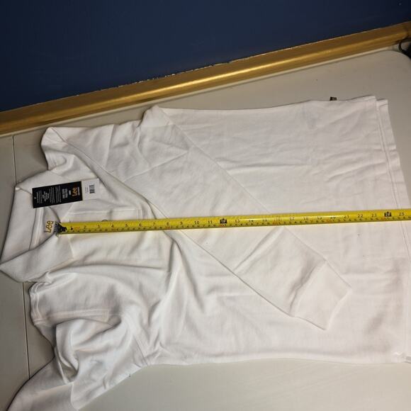 Men's Lee Uniforms 2-Button White Sport Style Pique Polo Long Sleev - Sz L - NWT - Picture 4 of 7